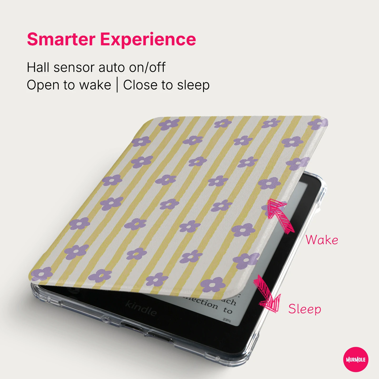 Murmole Floral Grid Plaid Magnetic Detachable Cover