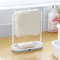 1 PC Kitchen Towel Storage Rack Sponge Drain Shelf Plastic Dishcloth Stand Home Organizer Holders Bathroom Gadgets 3