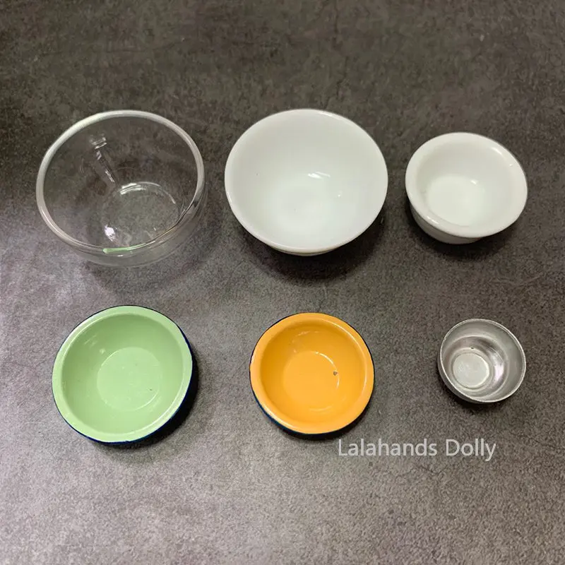 1:12 Dollhouse Mini Glass Bowl/Plate Miniature Food Play Scene Decoration Model Dollhouse Kitchen Furniture Accessories doll house toys,dollhouse furniture set