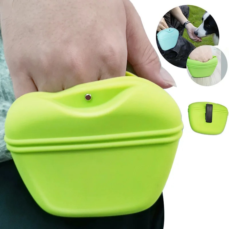 Silicone Dog Treat Bag Pet Portable Dog Training Waist Bag Outdoor Feeder Puppy Snack Pouch Food Reward Storage Pet Supplies