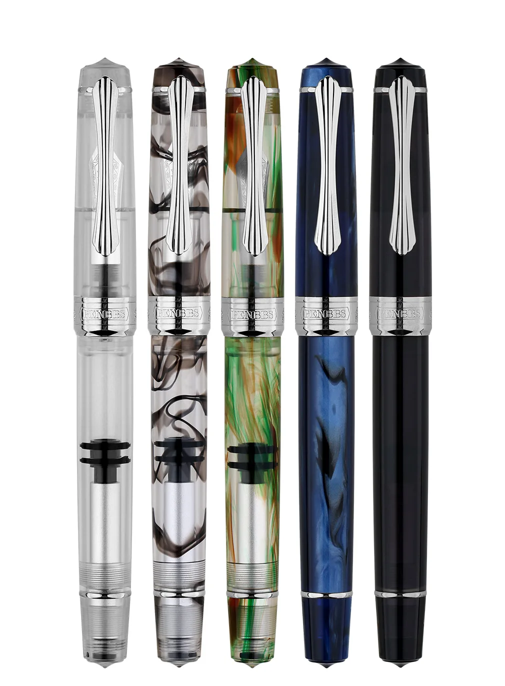 PENBBS 556 Piston Fountain Pen - Large Capacity Transparent Acrylic Ink-absorbing Nib Pen
