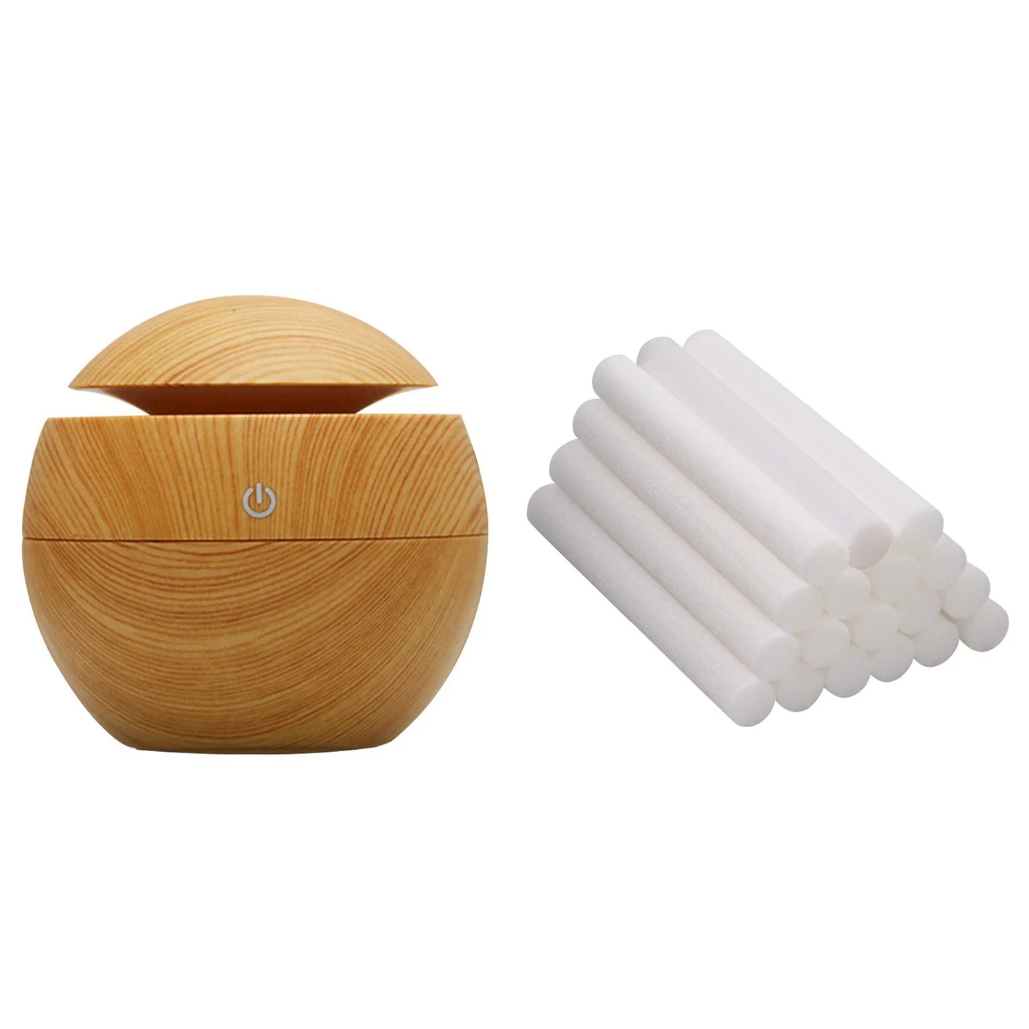 

1x USB Aroma Humidifier ESSential Oil Diffuser Ultrasonic Cool Mist Humidifier Light Wood & 10Pcs/Pack Humidifier Filter Repl