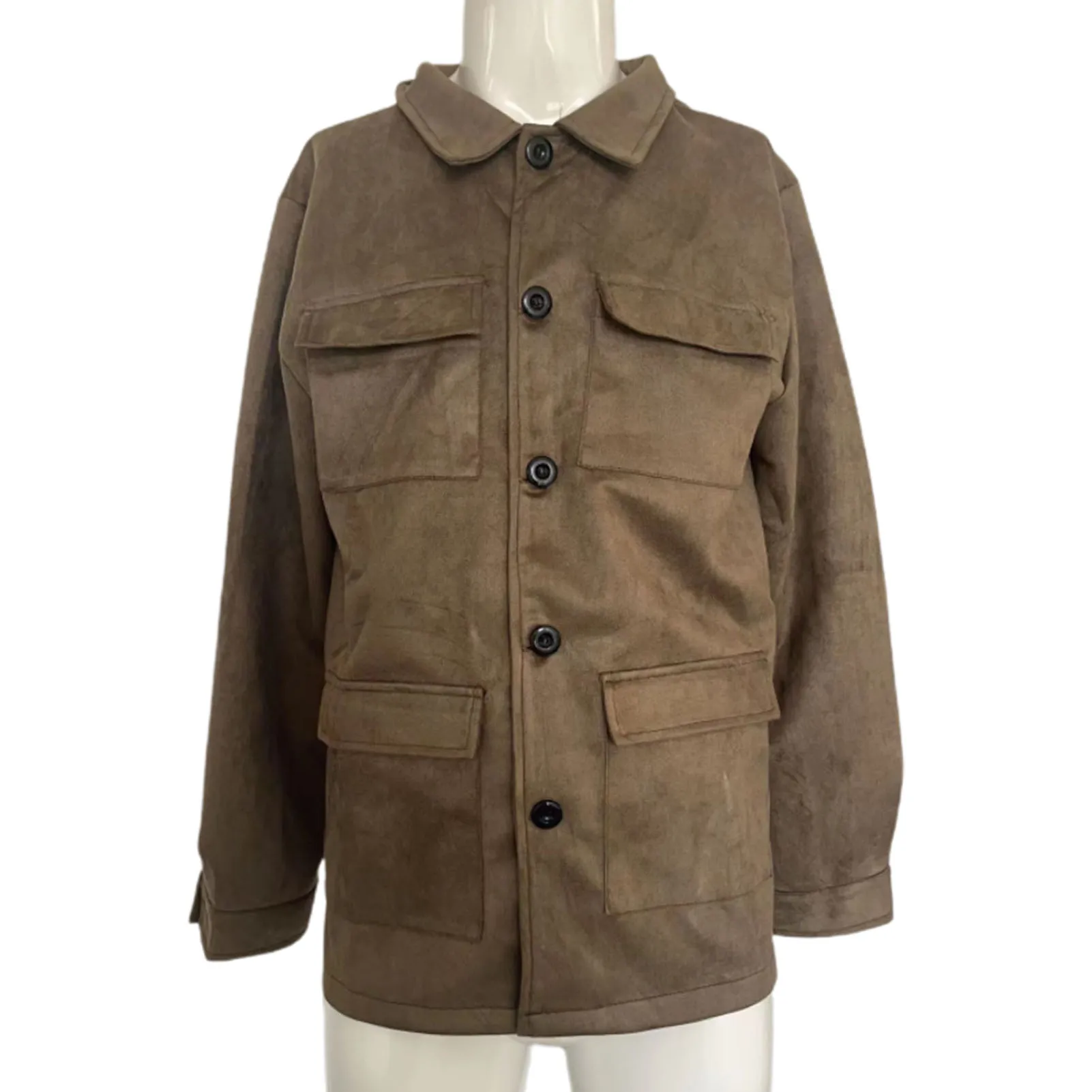 Retro Men Trench Coat Stylish Multi-pockets Fuctional Winter Jacket Solid Color Single-breasted Male Coat