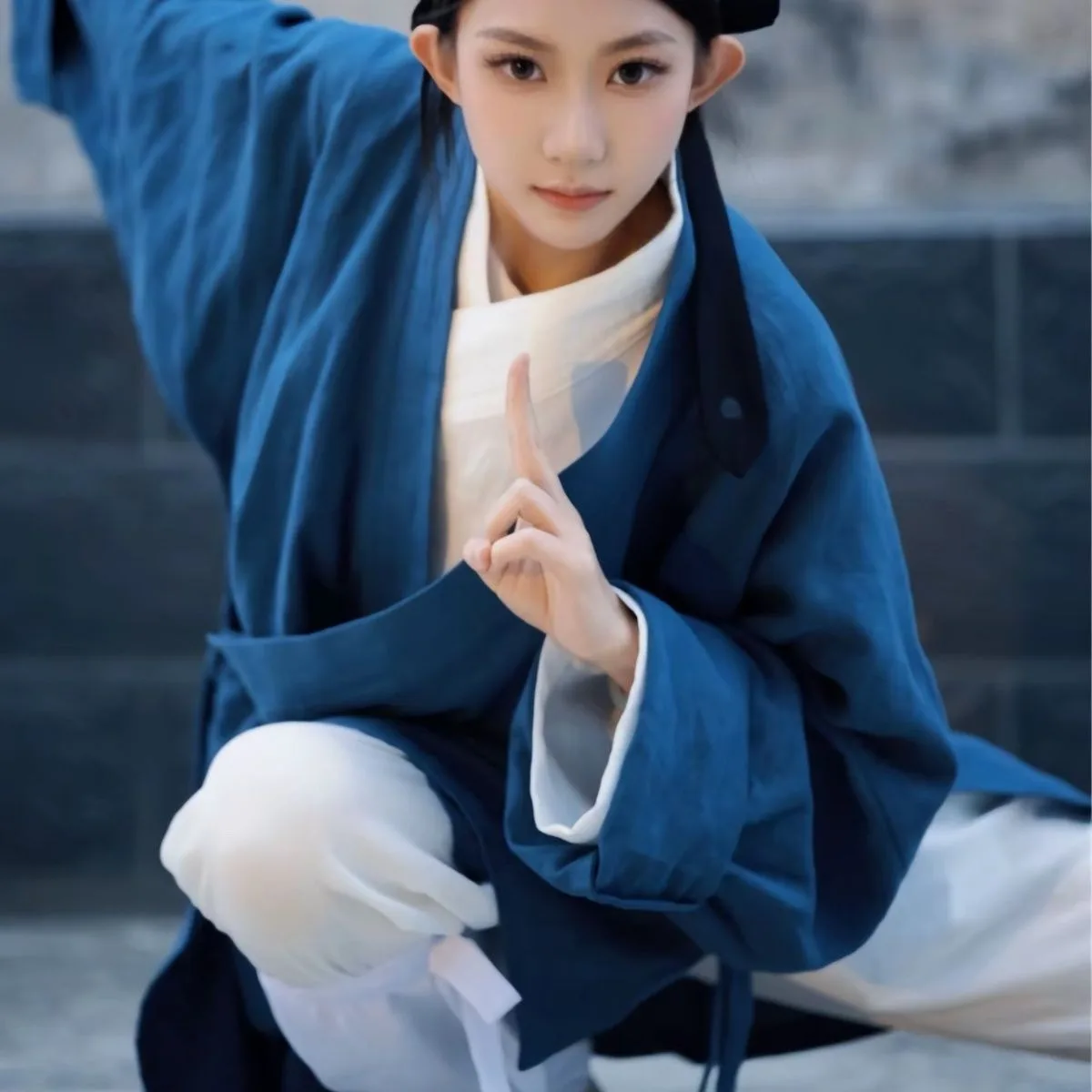 Wudang King Taoist Robe The Outcast Milk Silk Men Women Chinese Style Lay Buddhist Wide Sleeves Short Robe Cosplay Costume
