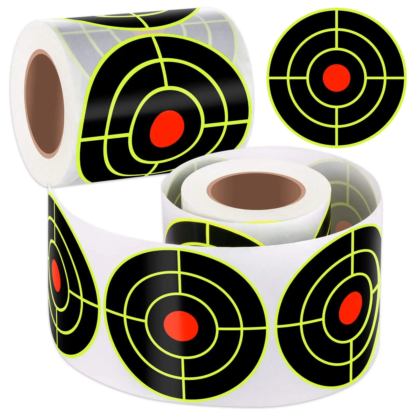 100 Pcs Yellow Red Shooting Exercises Splatter Targets Self Adhesive Shooting Stickers Shooting Target Training Supplies 3inch