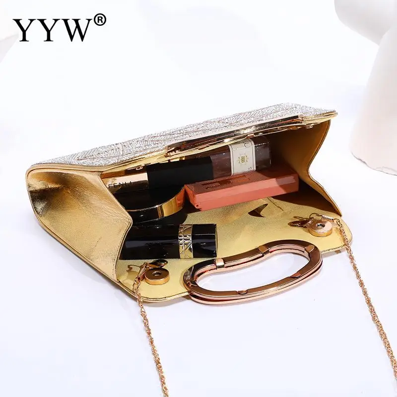 Portable Soft PU Leather Women Clutch Handbag Luxury Rhinestone Strip Pattern Large Capacity Daily Shopping Messenger Tote Bag