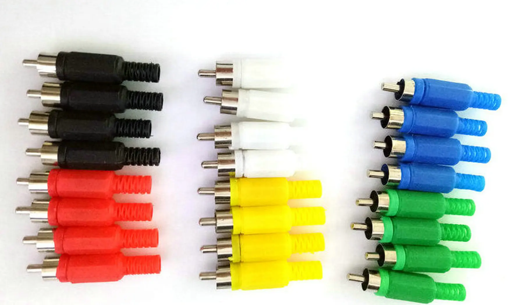 6 color RCA Plug Solder Type Audio Cable Connector 24pcs