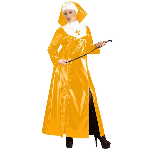 Glossy PVC Nun Dress with Nun Headgear 4