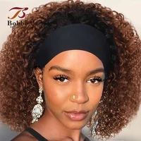 220% densité sans colle perruques de cheveux humains pour les femmes court bouclés bandeau perruque Ombre 1B 30 Jerry bouclés porter Go perruque gingembre brun Bobbi 2