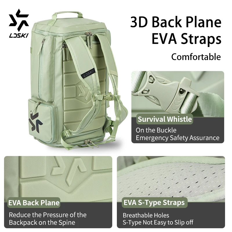 LDSKI Ski Backpack 45L/55L Large Capacity Waterproof Dry-Wet