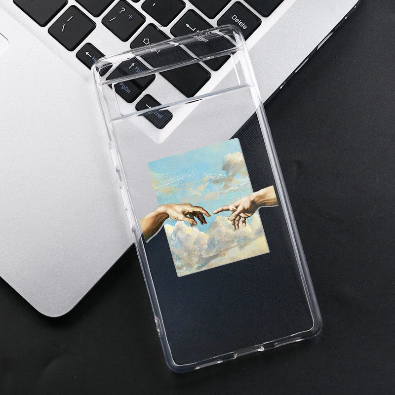 Aesthetic David & Mona Lisa Art Clear Soft TPU Phone Case Cover