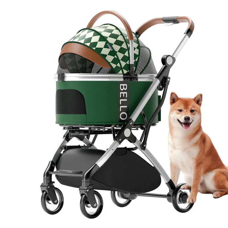 

Detachable Pet Stroller Aluminium Alloy Dog Trolley for Corgi Teddy Cat Cart Load Bearing 15kg Dog Strollers for Small Dogs