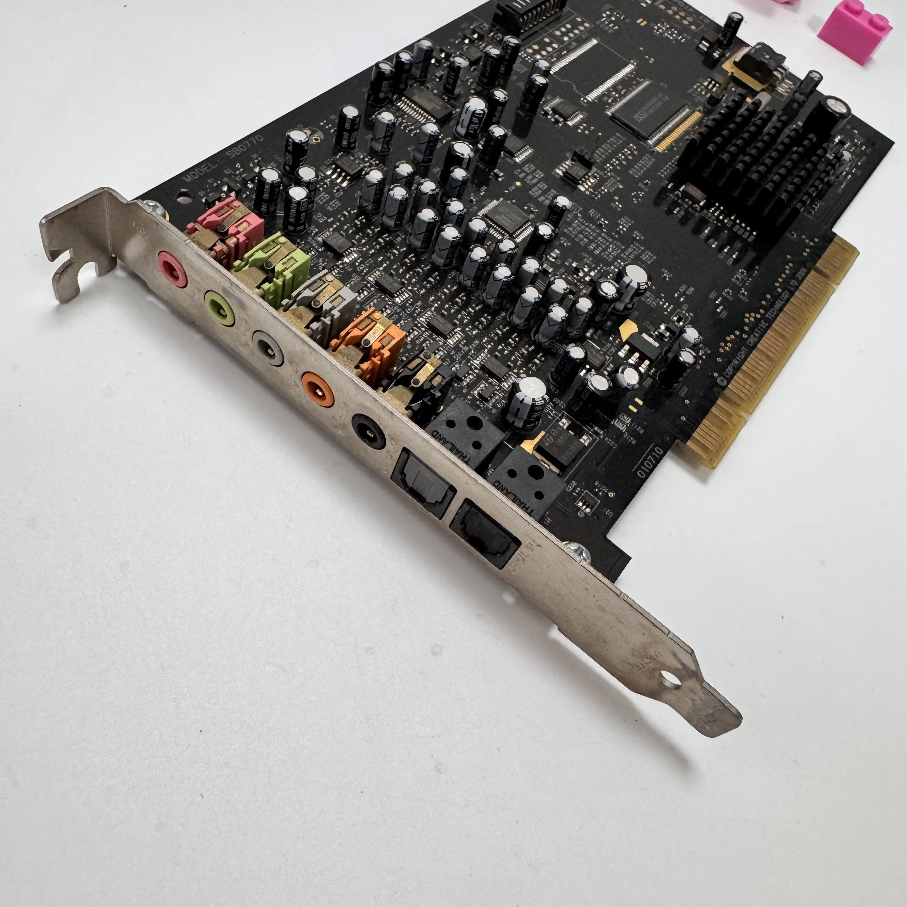 중고 X-Fi Xtreme Music 7.1 채널 PCI 사운드 카드, 고급형 X-Fi 시리즈 7.1 서라운드 사운드 109dB 광입력