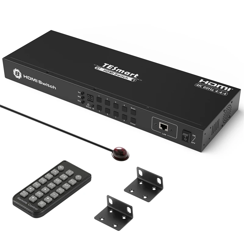 

TESmart Video Mixer Switcher HDMI 8 x 1 Multiviewer Matrix Switch HDCP2.2 4k60hz HDMI Switches