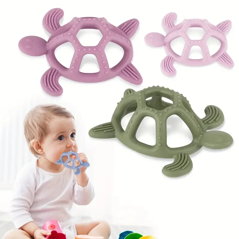 Baby Teething Toys Turtle Infant Chew Toys Silicone BPA Free 3M + Baby Teething Relief silicone teething toys,teething toys