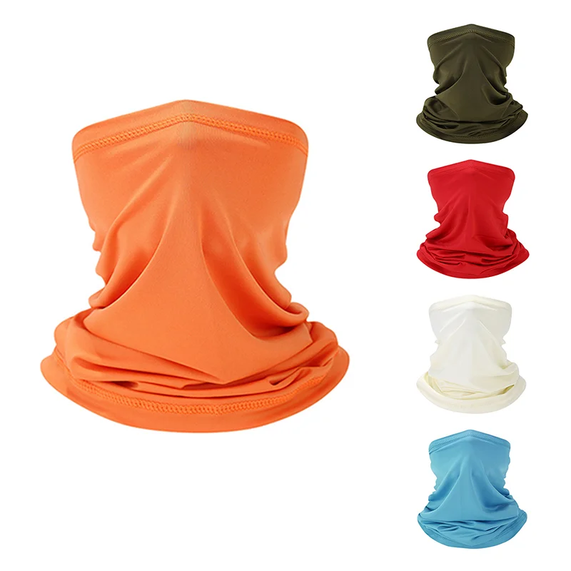 1 Piece Dustproof Solid Color HeadScarf Hiking Cycling Fishing Face Shield Bandana Breathabale Neck Gaiter For Men Women