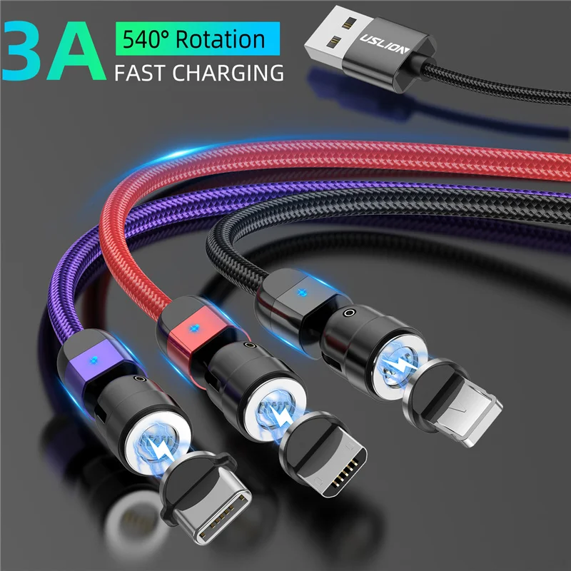 Charging Cable Iphone 540 Rotate Cable Type C 3a