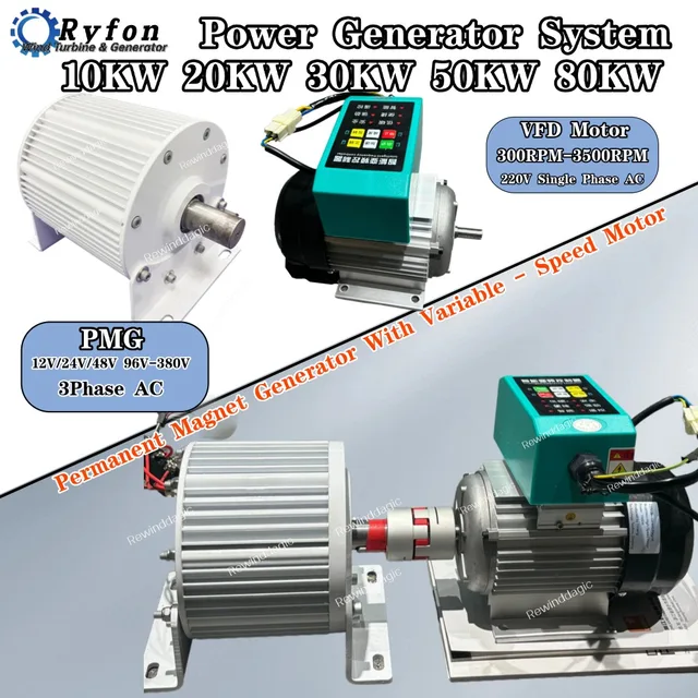 20KW 30KW 50KW Permanent Magnet Generator Set 220V 380V 3 Phase 1