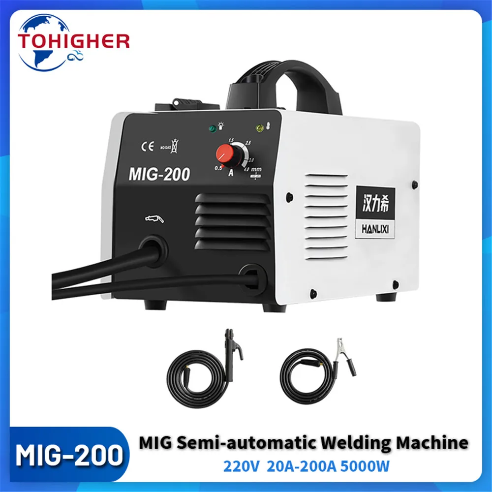 Mig Saldatrice Semiautomatica Inverter No Gas Gasless 5000W Ac 220V Mini Saldatore Portatile 20A-200A Con Cavo