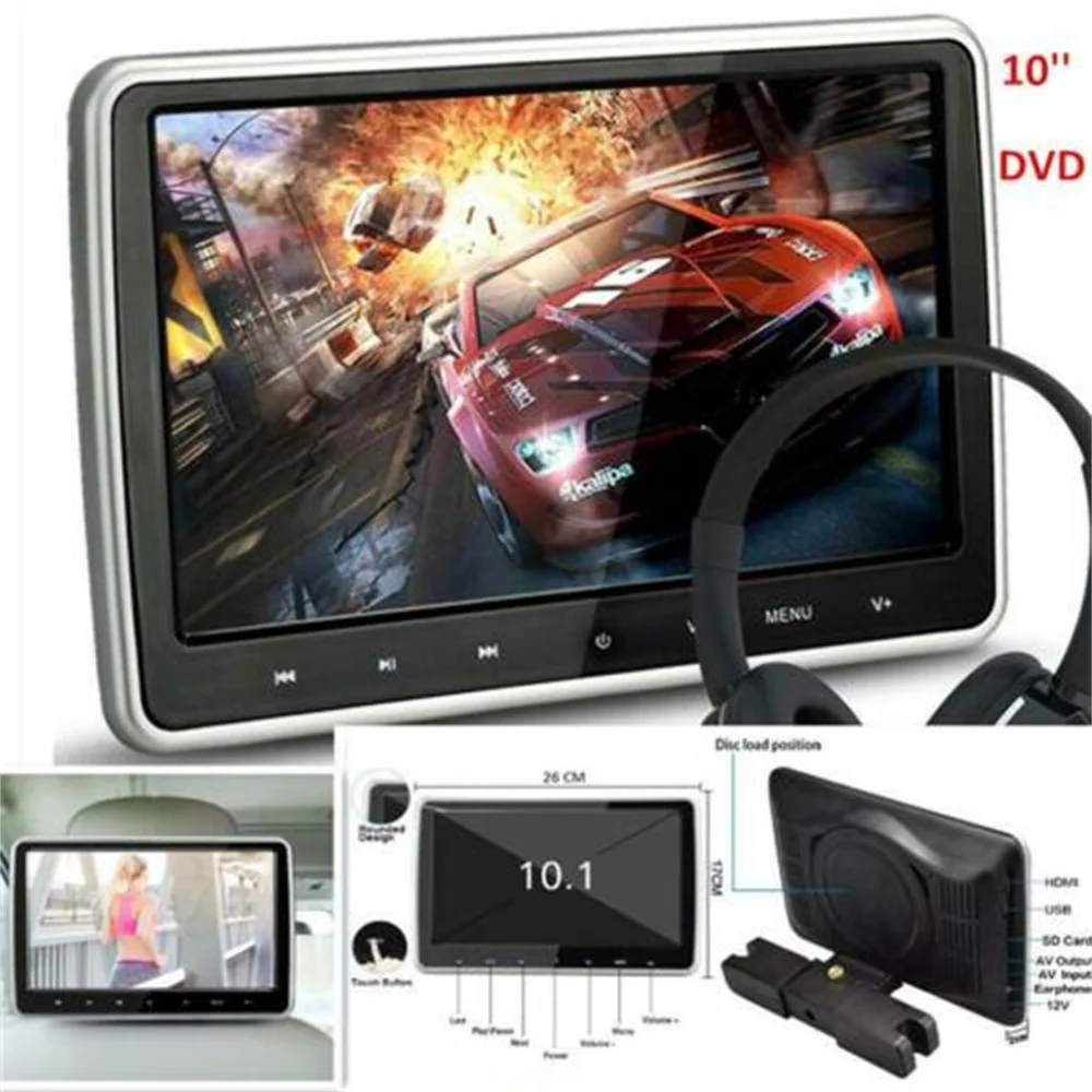 10-1-Car-Headrest-with-Monitor-DVD-Video-Player-Portable-Car-TV-Monitor ...
