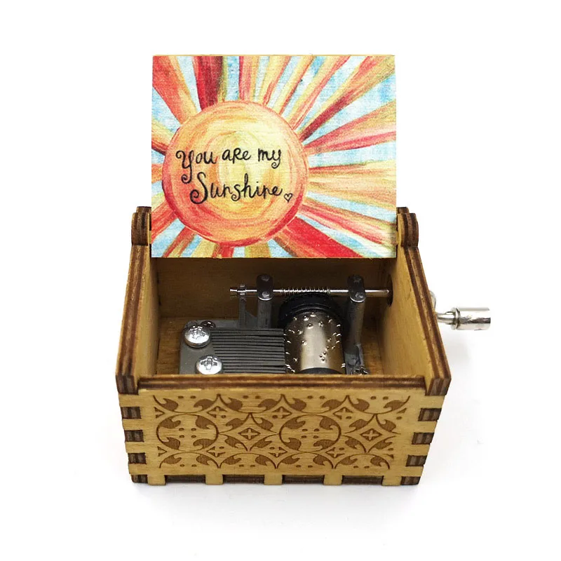 Different styles Wooden Hand Cranked Music Box Jurassic Can't Help Falling in Love Valentine's Day to Christmas Birthday Gift 4