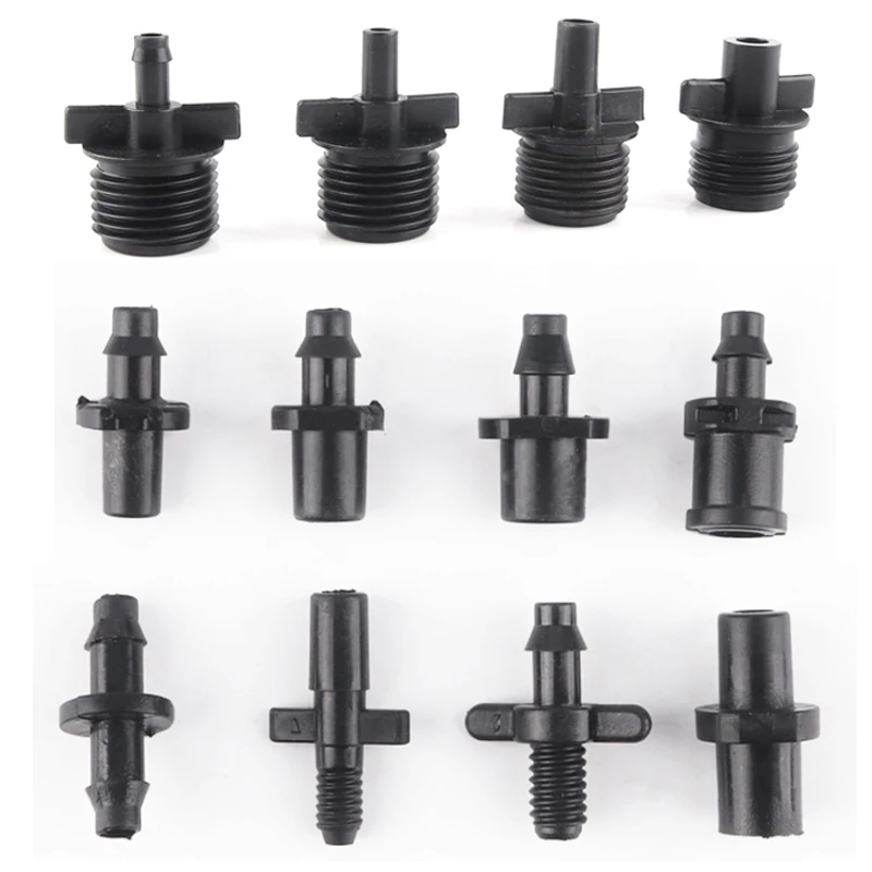 20/50/100/300Pcs 4/7mm Hose Connectors 1/4 Inch Micro Drip Irrigation System Soft Pipe Hose Joints Irrigation Dripper Connector