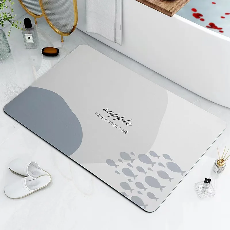 Fashion Diatomite Home Decorations Bathroom Entrance Doorway Kitchen Non-slip Water Absorbent Quick Drying Floor Mats floor mat