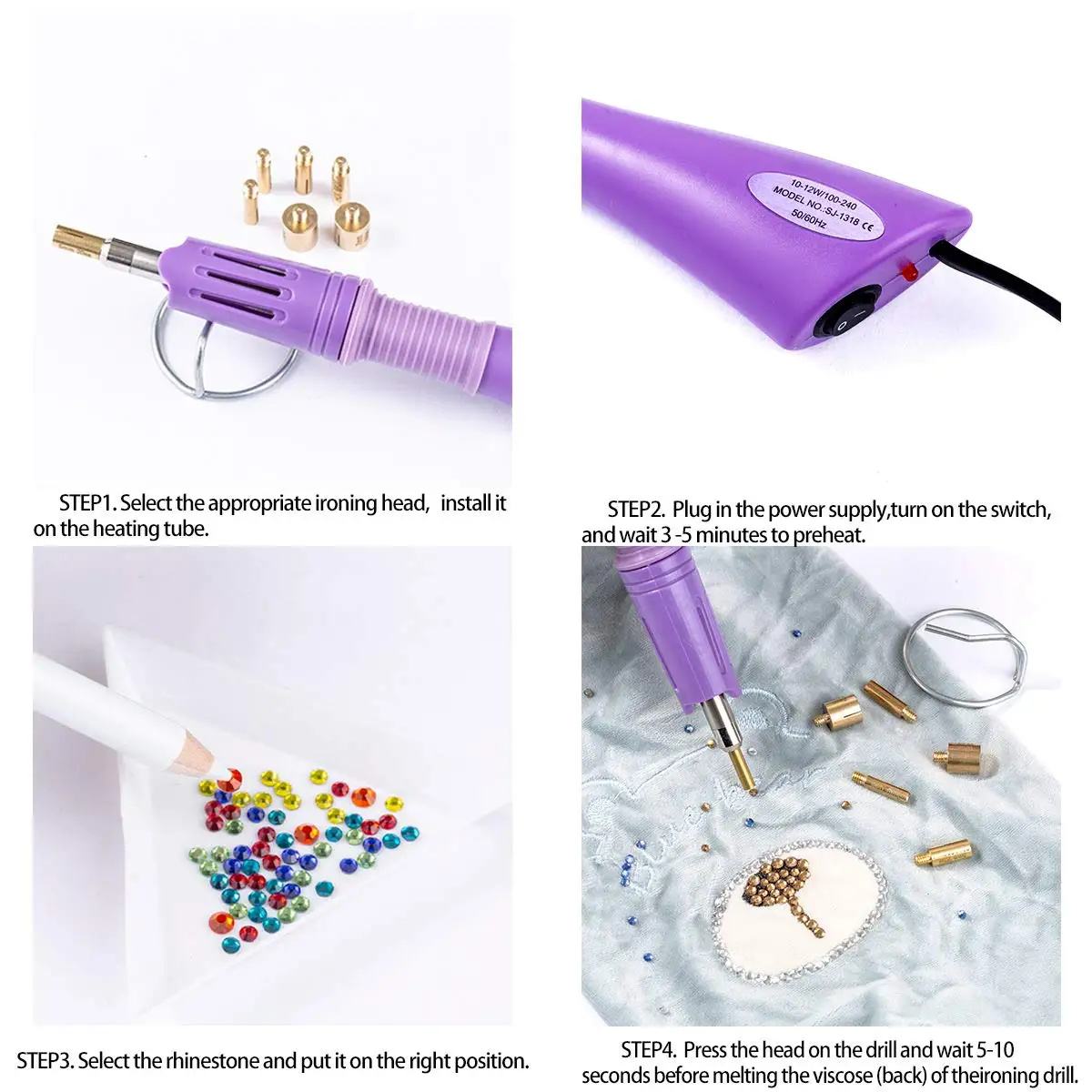 Hotfix Applicator DIY Hot Fix Rhinestone Applicator Wand Tool Kit with 2 Box  Strass AAAA Clear Glass Crystal Hot Fix Rhinestone - AliExpress