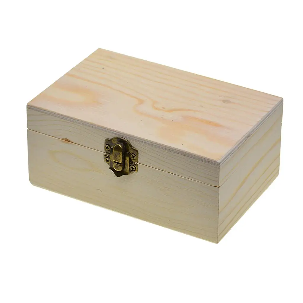 Large Storage Wood Box Case for Jewel Small Gadget Gift Memory Keepsake for necklace bracelet bangle earrings charms 15cm