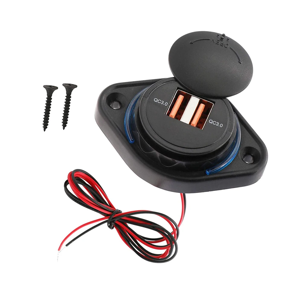 4 Adattatori Per Accendisigari Con Doppia Porta USB – 12V-24V, 3.1A Totale, Con LED, Per Auto, Moto, Camper E Barca