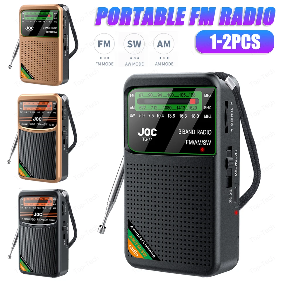 耐久性抜群 FM/AM/SW対応ポータブルラジオ| USB/SDカード対応のMP