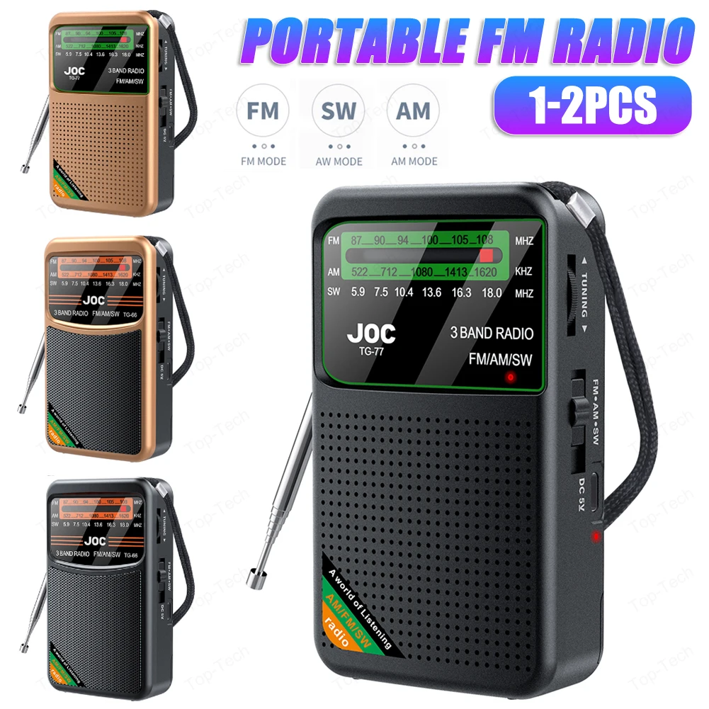 Portable-Radio-AM-FM-SW-Pocket-Radio-Type-C-Rechargeable-Battery ...