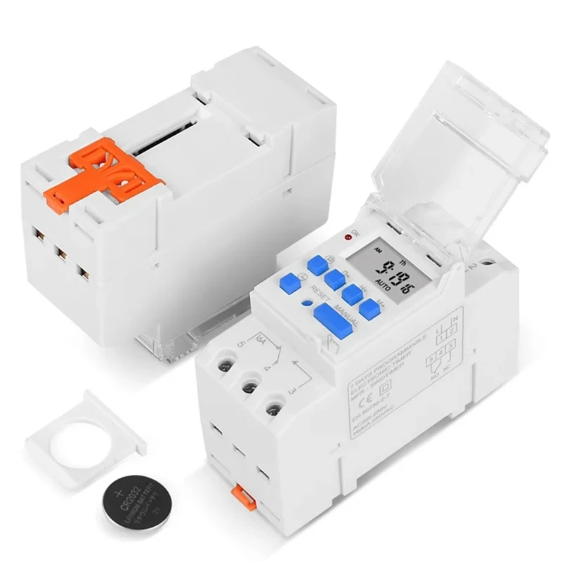 N15R-Programmable Digital Time Switch Relay Timer Control AC 220V 16A Din Rail Mount TM919A Timer Switch