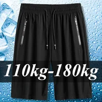 Men Plus Size Casual Shorts 6XL 7XL Big Size Gym Shorts Men Ice Silk Stretchy Summer Beach Short Pants Quick Dry Breathable 1