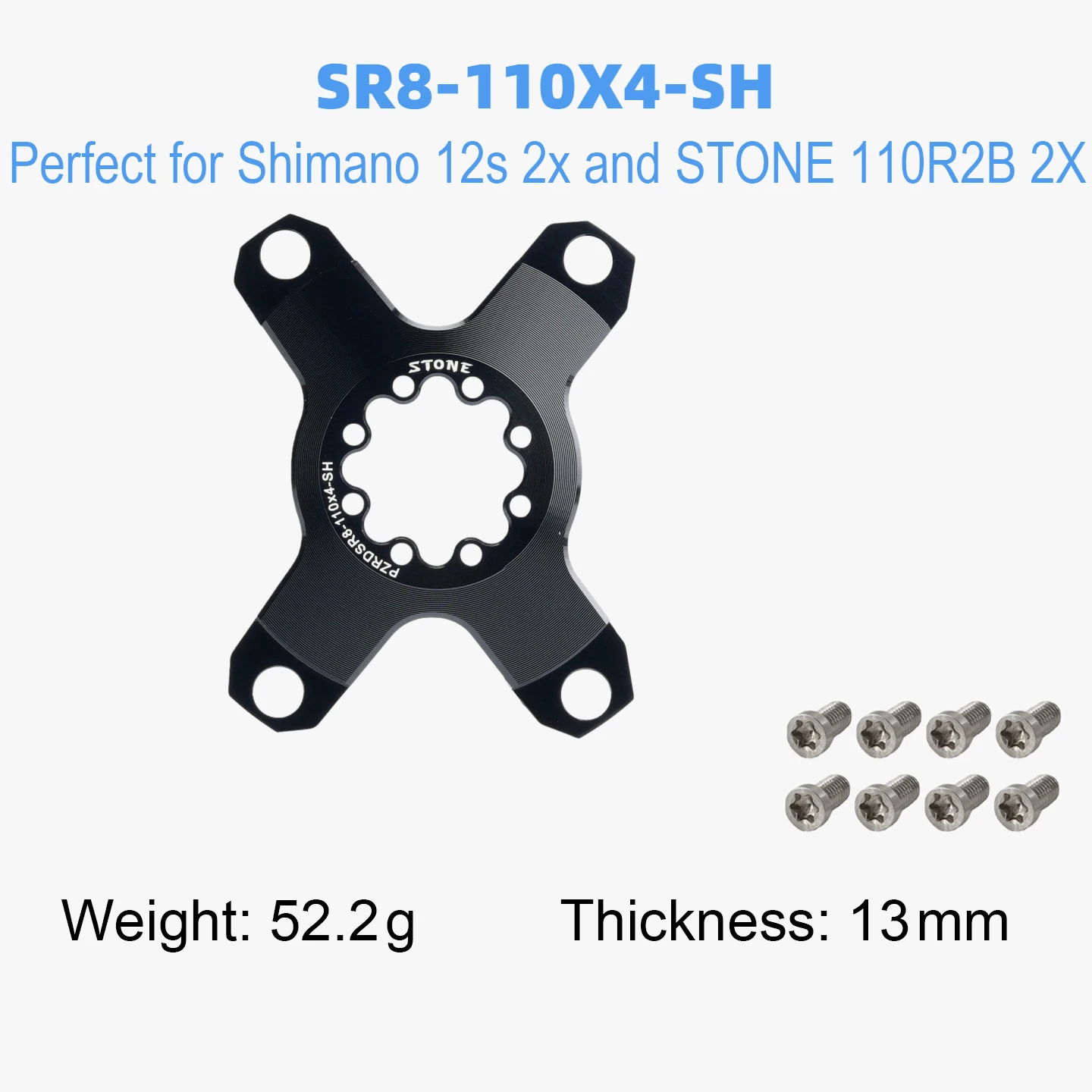 ロードバイクストーンチェーンリング、スパイダーaxs、8ボルト、110bcd