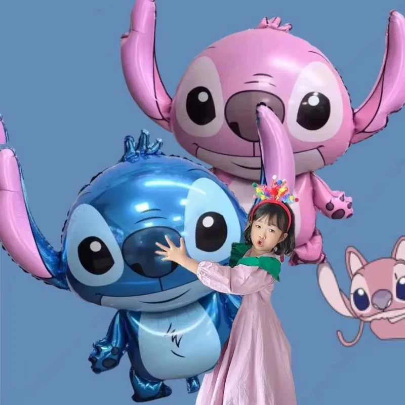 90x83cm Disney Stitch Balloon Aluminum Film Floating Air Balloon Children's Cartoon Birthday Party Non Self Sealing