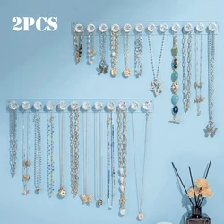 Acrylic Transparent Necklace Hanger Wall Hanging Jewelry Rack Hook 12 Diamond Necklace Holders Wall Mounted Storage Hook Rack