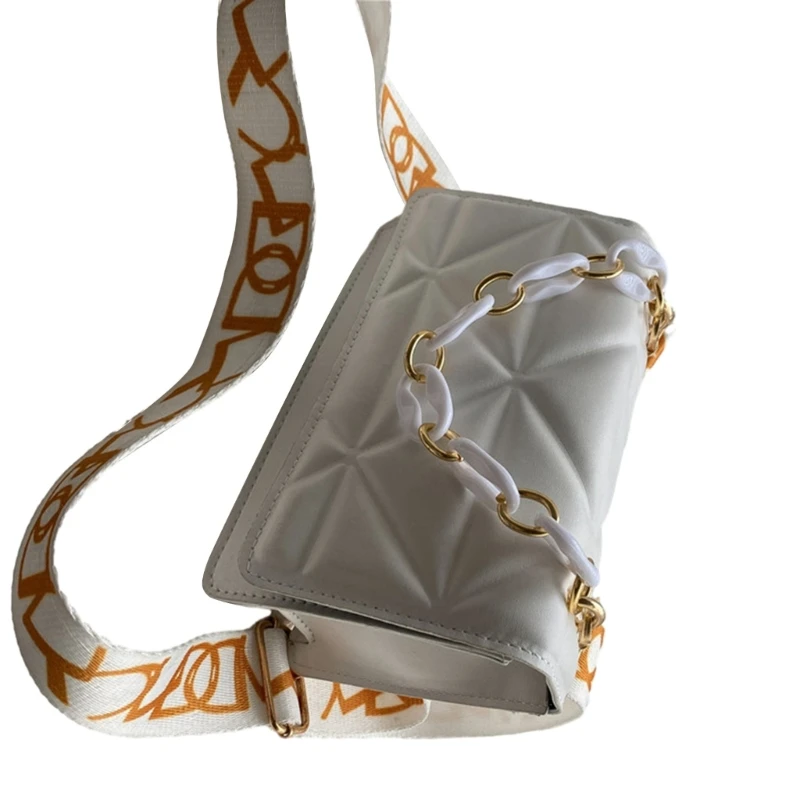 

Versatile Bag Crossbody Bag Trendy Bag Leather Wide Band Shoulder Bag Chain Bag for Girl Women Fashion PU Handbag