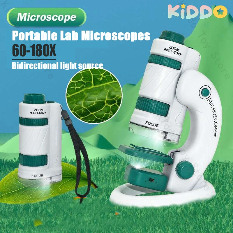 Children's Microscope Portable Handheld Microscope Biology Educational Toys Science Experiment