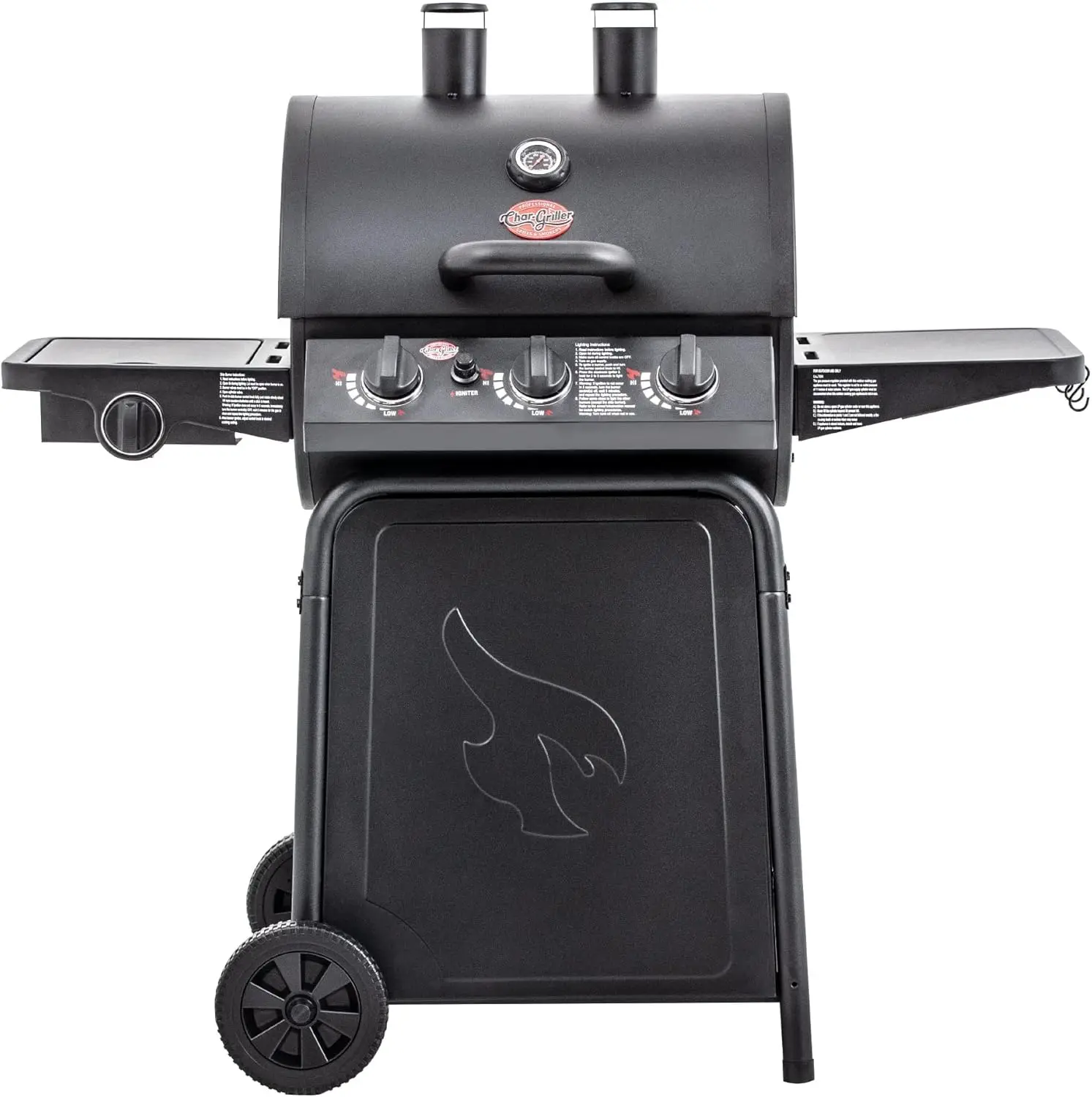 3 Burner Gas Grill Bundle with 630 Sq Inch Cooking Area and Cuisinart 16.5" Stainless Steel BBQ Grill C