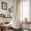 Boho Geometric Patterns Curtains Semi-Blackout Window Curtains for Living Room, Linen Tassels Farmhouse Curtains for Bedroom 1