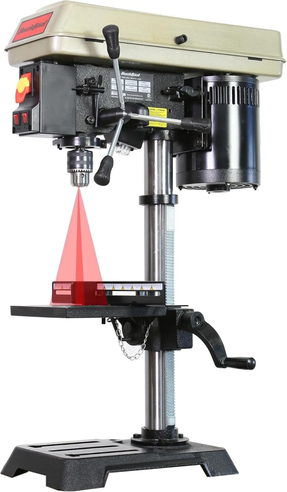 10-Inch 5-Speed Bench Drill Press with LED Light 6.0 Amp Motor 3/4 HP for Wood Metal Drilling
