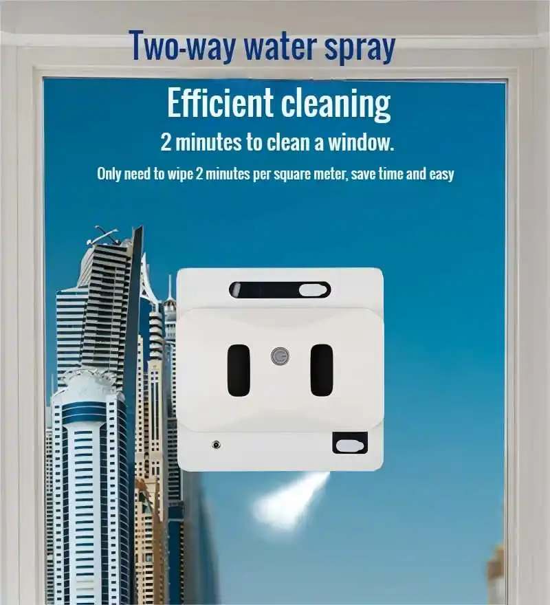 Household window automatic water spray cleaning robot vacuum cleaner remote control electric window wiper household glass wiper 6
