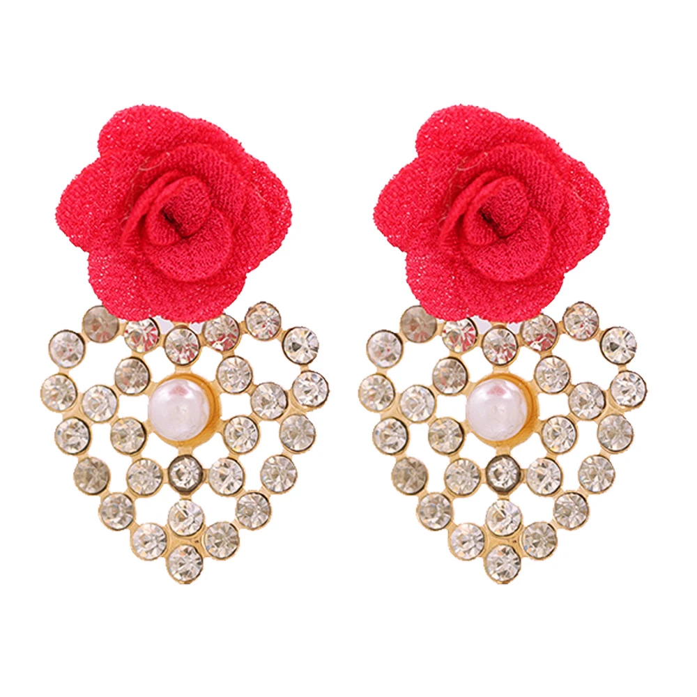 Juran Wholesale Fashion Flower Handmade Drop Earrings Crystal