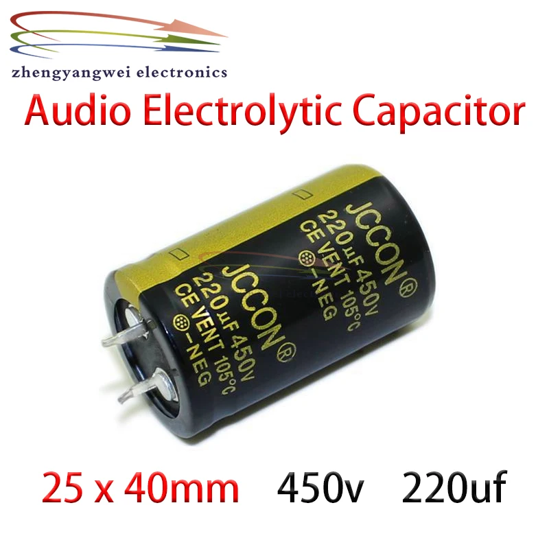 

25x40mm 10pcs 450v 220uf black Audio Electrolytic Capacitor For Hifi Amplifier Low