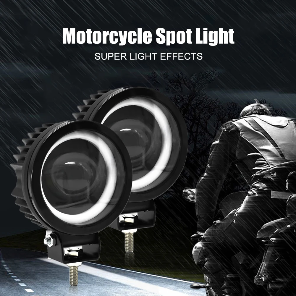 

Motorcycle LED Spot Lights 9-30V 6000LM 30W Dual Color White&Amber LED Fog Lights Auxiliary Spot Headlights Waterproof Lighting