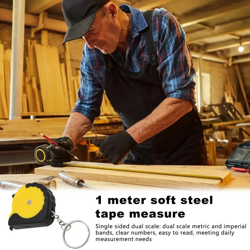 Measuring Tape Mini 3FT Steel Measuring Tape Chain Easy To Read Fractions Quick Lock Measurement Tape For Designer Decorator 3