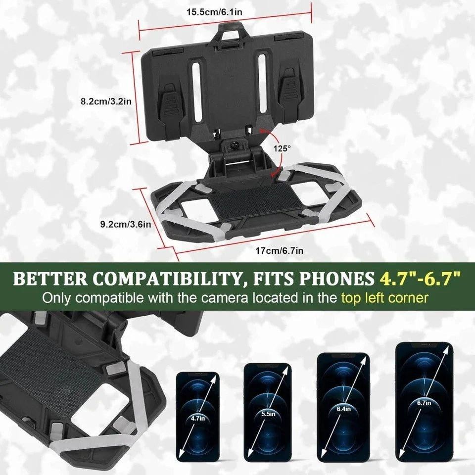 Rugged Tactical MOLLE Phone Holder with Non-Slip Grips for Hands-Free Adventures