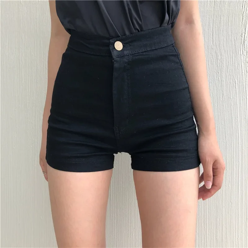 Shorts Women Solid Skinny Korean Style Elasticity New Fashion Slim Sexy Streetwear Denim Summer Hot Short Vinatge Womens Leisure