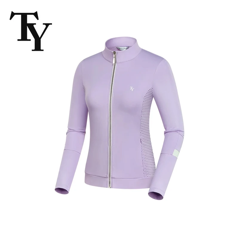 T420 Golf Women's Long-sleeved Jacket Autumn New Golf Clothing Zipper Stand-up Collar Thin Sports Top Female Apparel
